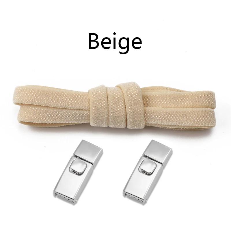 1Pair 8MM Flat Tennis No Tie Shoelace Press Lock Shoelaces Without Ties Elastic Laces Sneakers Adult Kids for Shoes Accessories