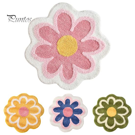 Door Carpet Floor Cute Non-slip Decorative Pashmina Flower Shape Mat Absorbent Bath Rug Bathmat for Daily Use