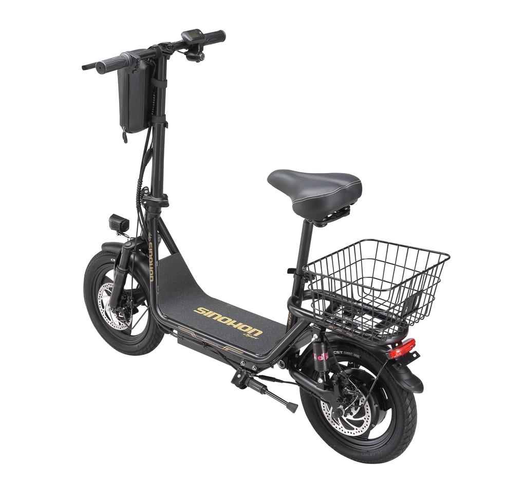 SINOHON K14 Městská skládací elektrická koloběžka se sedadlem 240W motor 36V13AH baterie 14palcové silniční pneumatiky pohodlná EScooter