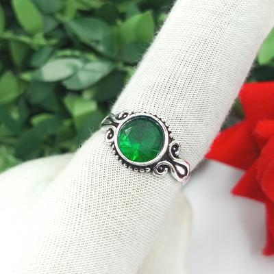 Increíble Topacio Verde Cristal 925 Plata de Ley Chapado 1 Pieza Anillo Fundido