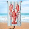 Vintage Red Lobster Nostalgic Beach Towel, Soft Microfiber for Swimming Travel Camping