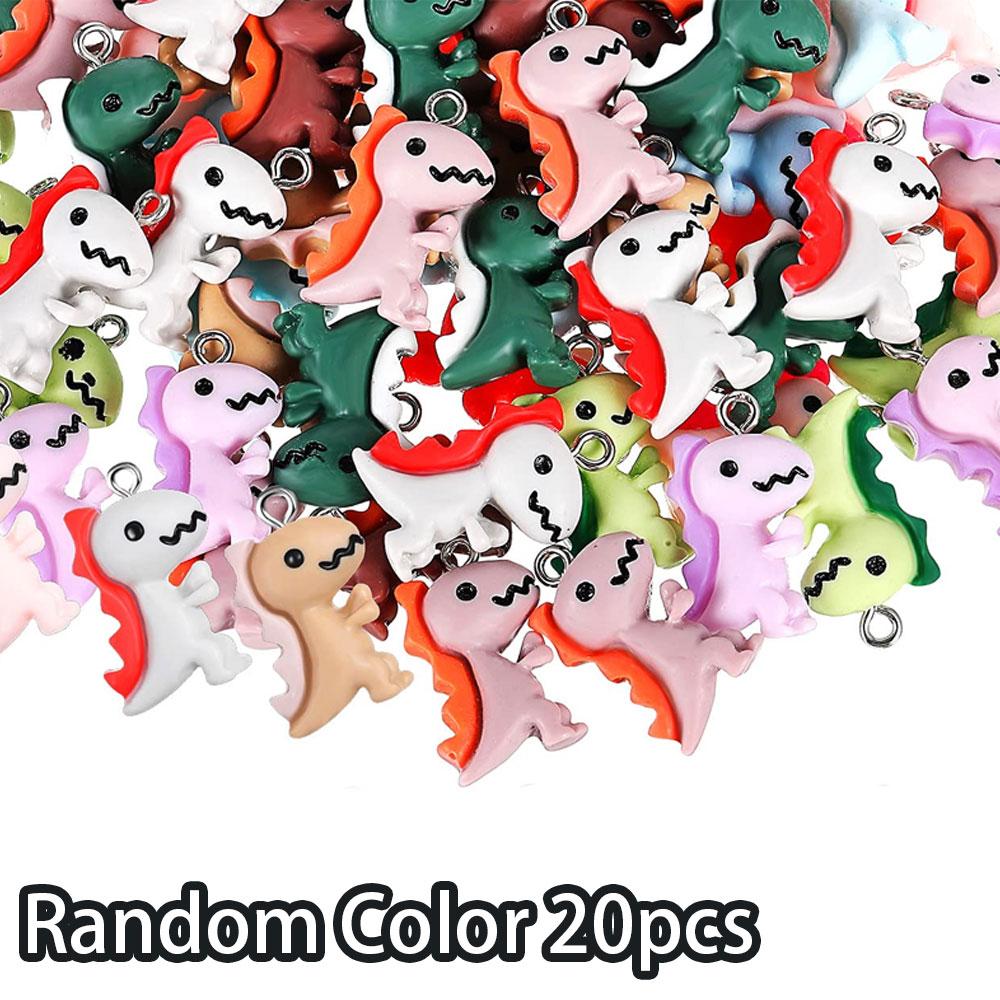 5/10/20pcs Random Mixed Fun Creative Dinosaur Pendant Pendant Resin Bracelet Necklace Earrings Keychain