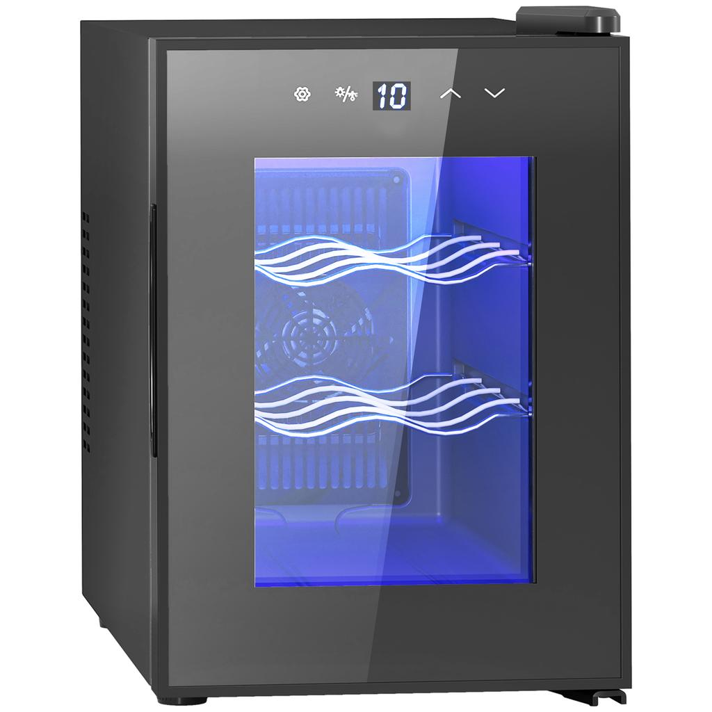 Six Bottle 8-18 Degrees C Countertop Wine Fridge - Black