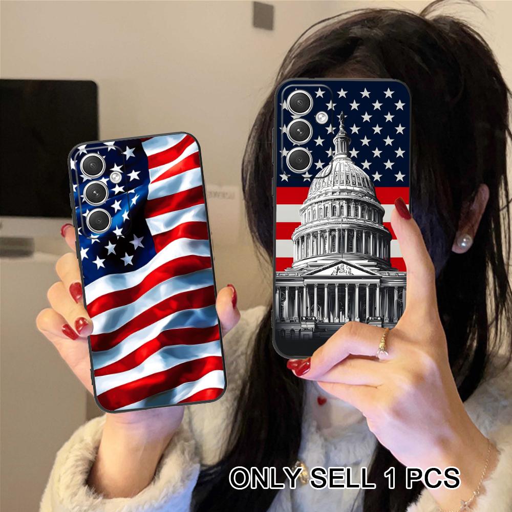 USA America Flag Matte TPU Mobile Phone Case for Samsung Galaxy S26 S25 S24 S23 S22 S21 S20 Note20 Plus FE Ultra Colorful Cover