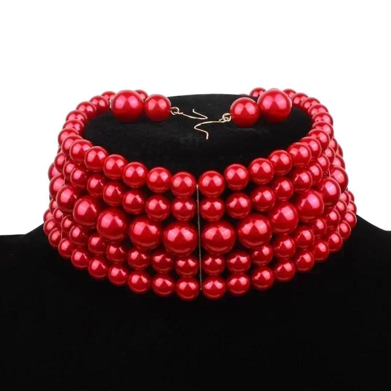 Women Summer Fashion Simple Multi-layer White Imitation Pearl Wide Bib Necklace Jewelry Charm Creative Gifts Jewerly Accessories