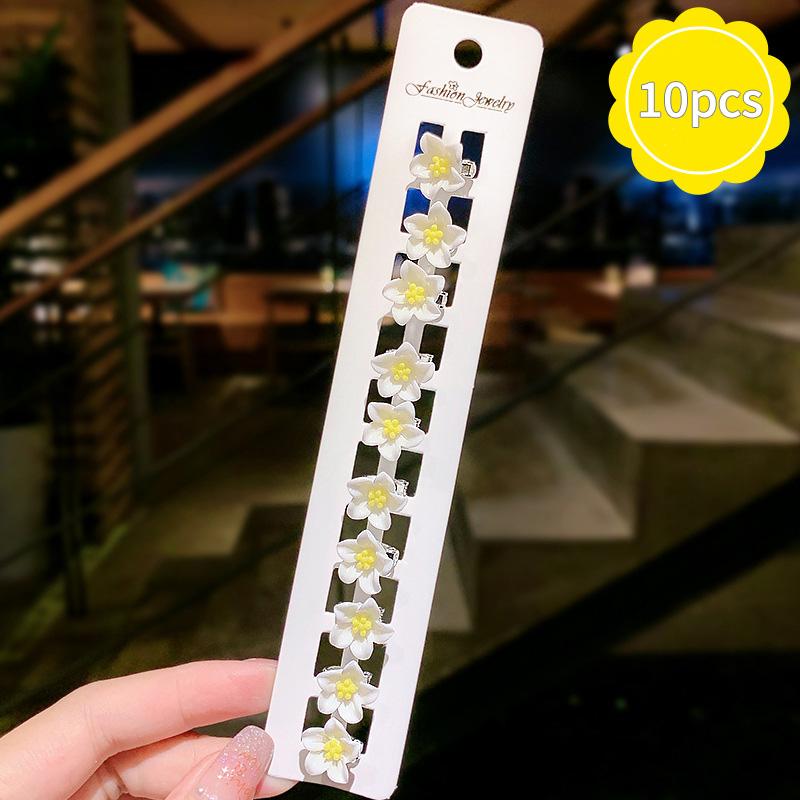 

10 шт./набор Мини-заколка-краб для волос в виде цветка для женщин, девушек, милая маленькая заколка для волос, детские заколки-бабочки, головной убор, модные аксессуары