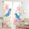2D Flat Printing  JIT 2pcs   Curtains (Without Rod) Garden Serenade Popular Window Curtain Versatile Durable Polyester Curtains