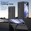 Luxury Cover Pen Holder Slot Case for Samsung Galaxy Z Fold 3 4 5 Fold5 with Pen Bracket Front Glass Film Protection ZFold4