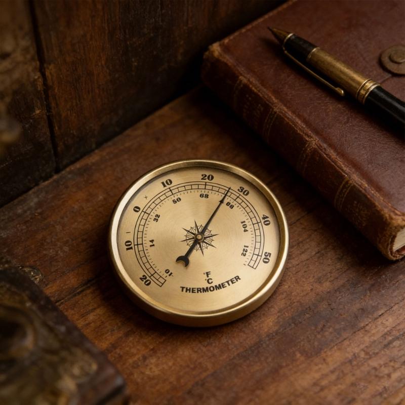 70mm Diameter Round Analog Dials Thermometers Large Number Display Temperature Gauge For Home And Office Decors