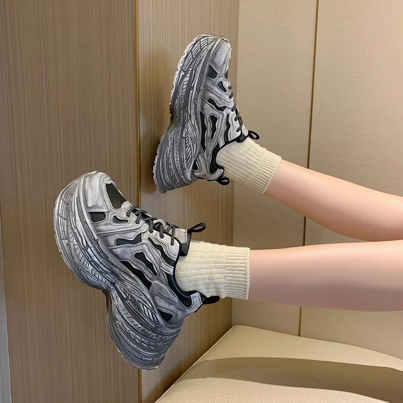 Fashion Women Designer Sneakers 2024 Autumn Comfortable Breathable Women's Vulcanize Shoes Trendy Versatile Lady Platform Casual Shoes