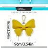 Cute PU Leather Bow Keychain with Smooth Metal Clasp Lightweight Bag Hanging Ornament for Friends Souvenir