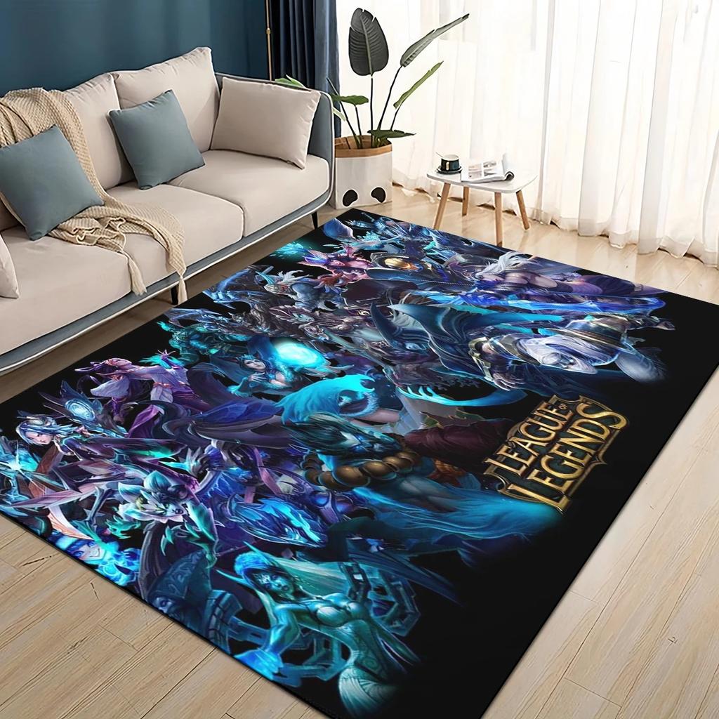 2025 New LOL Jinx League of Legends Game Carpet Rug for Living Room Bedroom Home Sofa Decoration,Kids Play Non-slip Floor Mat