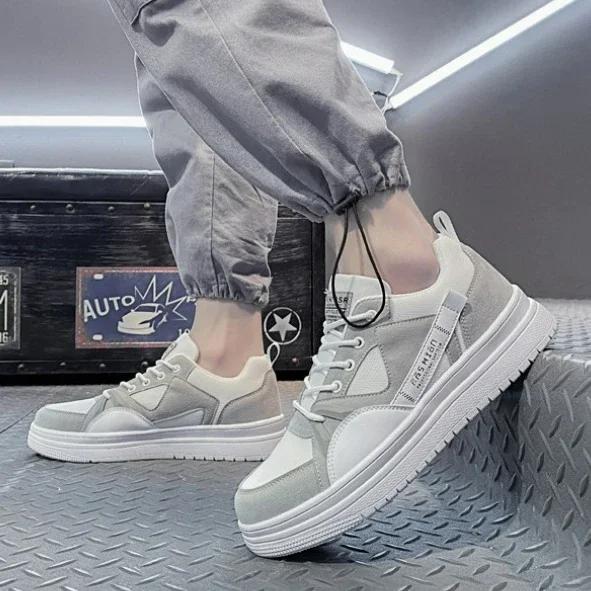 Fashion New Men's Casual Sneakers Mesh Fashion Lace-up Skateboard Shoes Student Comfortable Sneaker Men Vulcanized Shoes Tenis Masculino