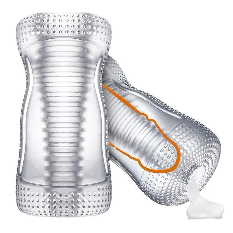 1Pc 12cm Male Masturbator Transparent Jelly Artificial Vaginal Real Pussy For Men Penis Exerciser Cock Enlarger Sex Toys