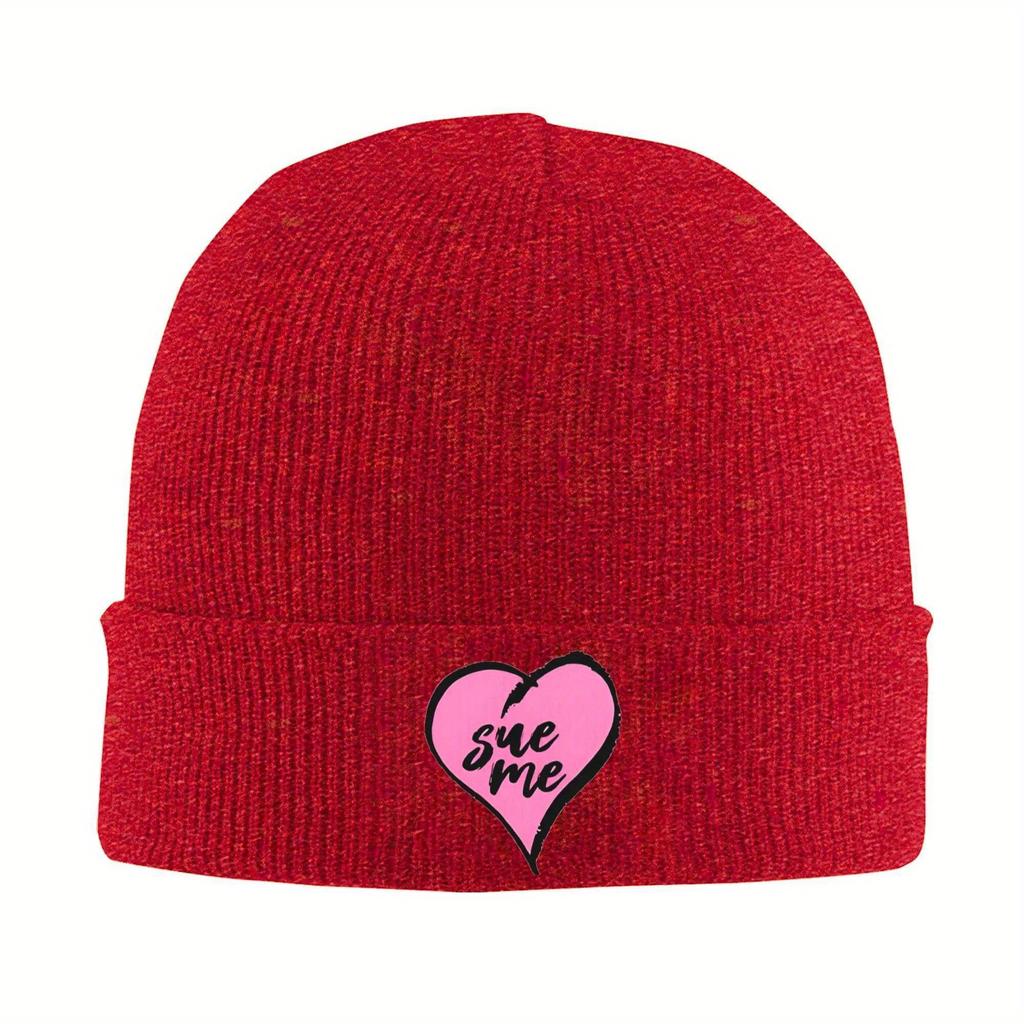 Sabrina Carpenter Sue Me Heart Knitted Hat Beanies Autumn Winter Hats Warm Acrylic Street Music Album Cap for Men Women  Gifts