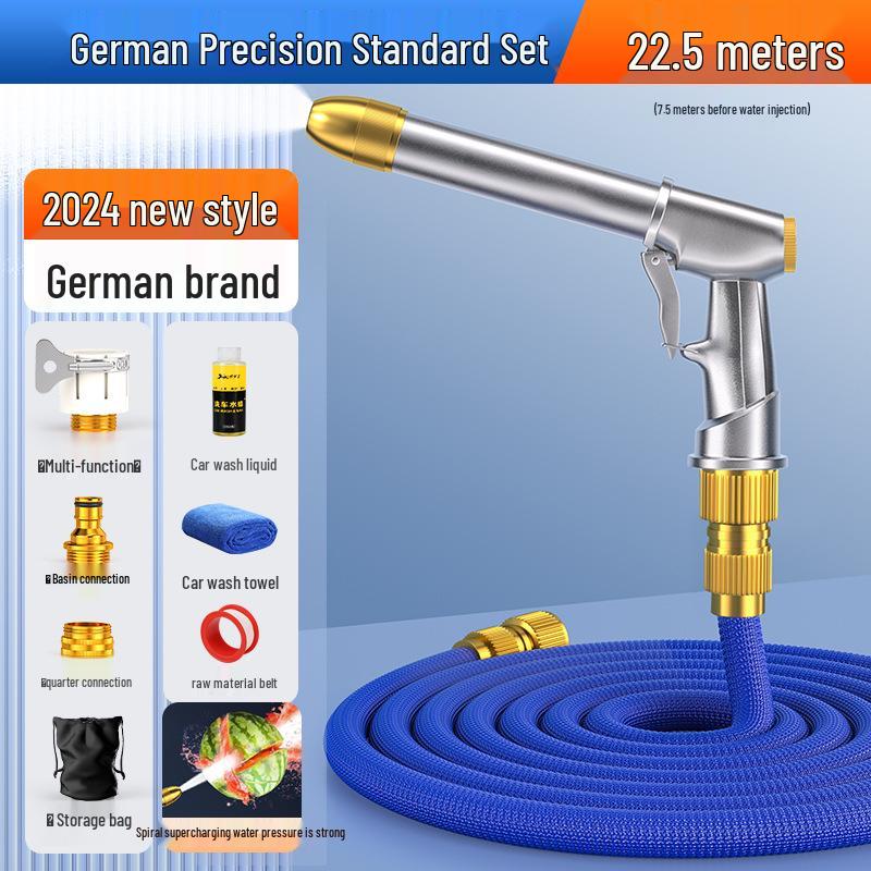 High-Pressure Telescopic Car Wash Water Gun with Soft Hose Nozzle