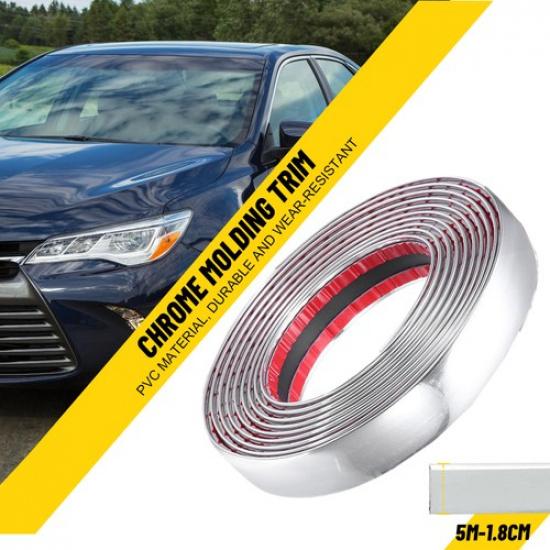 Universal Chrome Molding Trim Wide Automotive Trunk Body Side Bumper Strip EKK