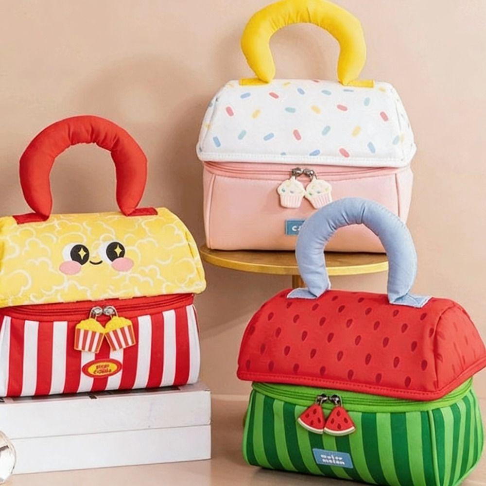 Large Capacity Dopamine Cosmetic Case Oxford Cloth Storage Pouch Cute Toiletry Bag  Travel Use