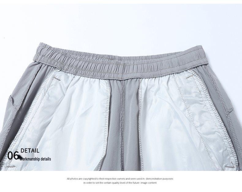 2026 Men's Summer Ice Silk Quick-Dry Loose Straight-Leg 7-Point Sports Trousers