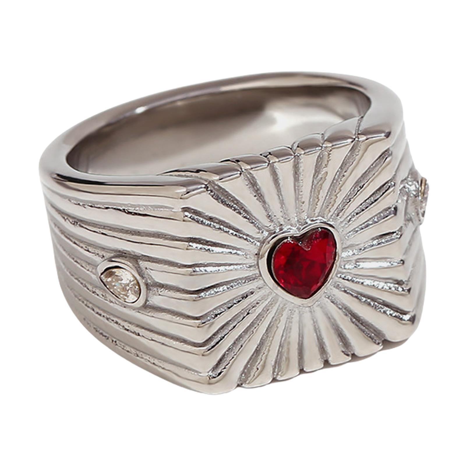 

Кольца из нержавеющей стали с сердечками и стразами, водонепроницаемые украшения, удобные кольца, подходят для женщин и пар, подарок 6 серебряный