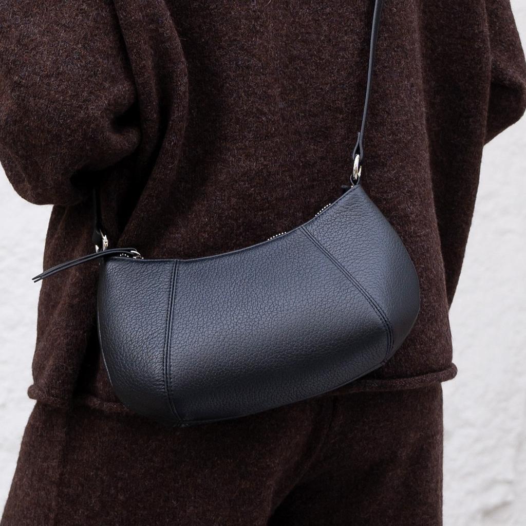 Genuine Leather Women's Crossbody Bag Lightweight Small Shoulder Handbag Portable Commuter Phe Purse for Daily Travel