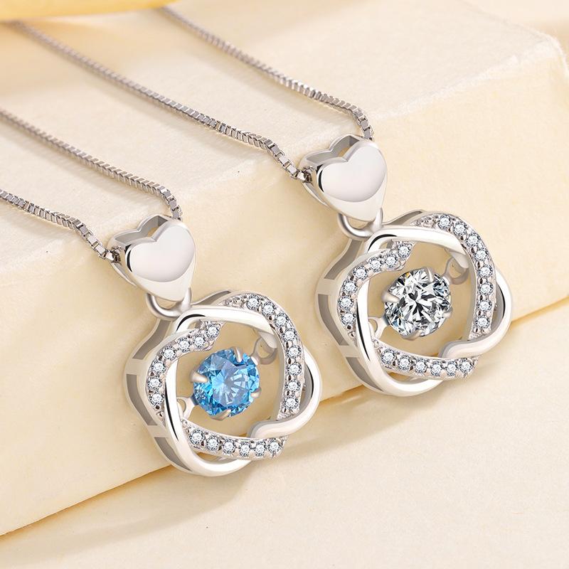 Double Love Necklace for Women Clavicle Chain Trendy Pendant Simple Temperament Niche Couple Light Luxury