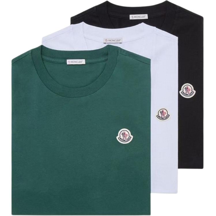 Moncler Patch Logo Ronde Hals Korte Mouw T-shirt Heren tops L10918C00032829H83P0 L
