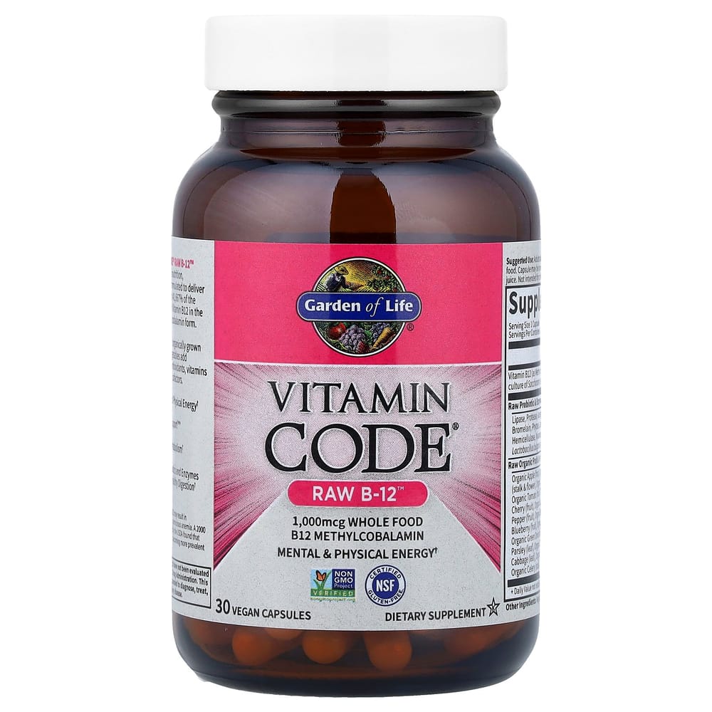 Garden of Life Vitamin Code RAW B-12 Veggie Capsules, 30 Count