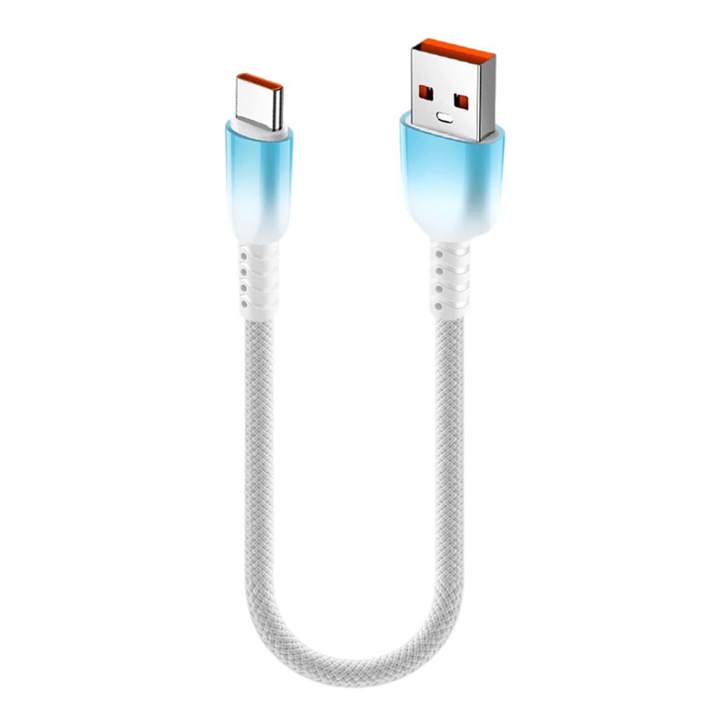 Gradient Colored Short USB Type C Charging Cord Braided Nylon Cable High Charging Multi Device Support