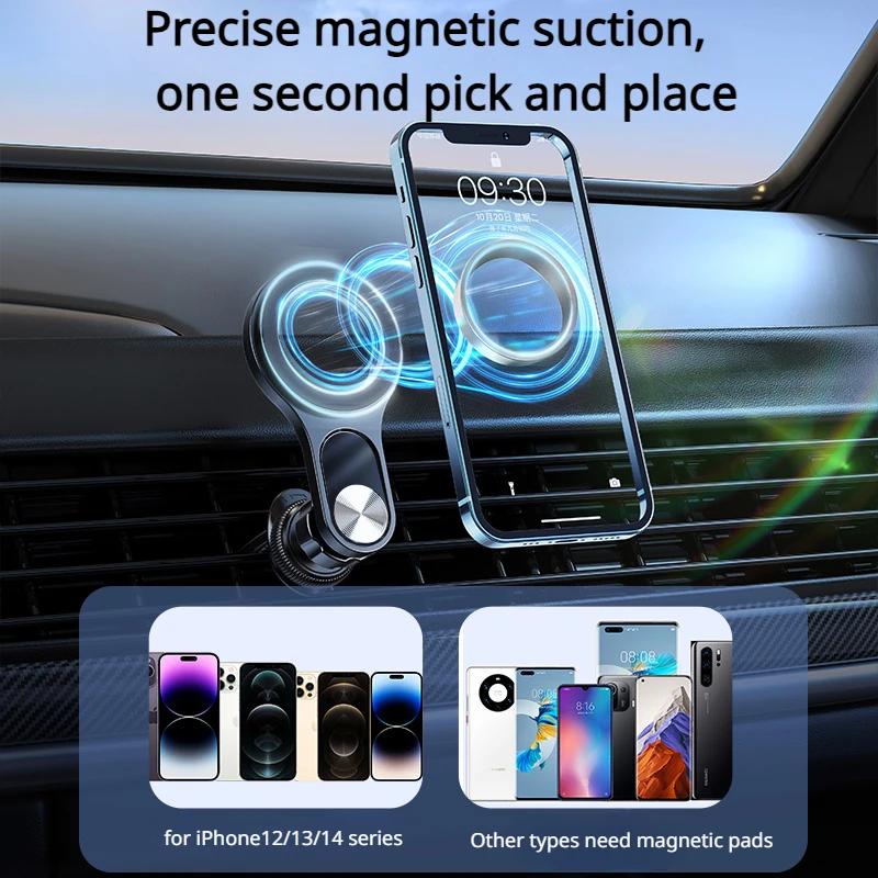 Oatsbsaf Car Air Vent Magnetic Phone Holder 360° Rotatable Ring Holder Mobile Phone Stand GPS Bracket for iPhone Samsung Xiaomi