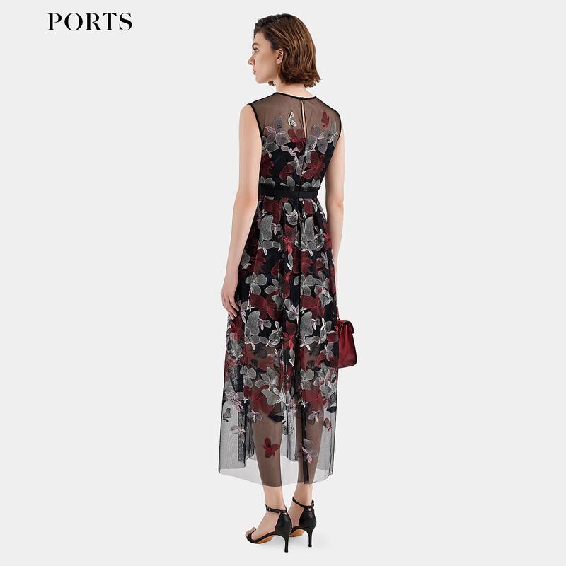 PORTS Women's Spring Summer V-neck Knit A-line Dress