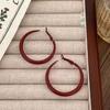 Ankela Orecchini a cerchio grandi e rotondi rossi per donna, semplici e alla moda, con cerchio geometrico iperbole, orecchini a cerchio Huggie, gioielli Brincos Bijoux, regalo