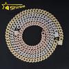 Worldwide Shipping Cheapest Price 12MM CZ Cuban Link Chain Fashon Iced Out Brass Hip Hop Men Cuban Link Necklace