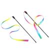 2PCS Pet Cat Toys Cute Funny Rainbow Strips Stick Cat Teaser Wand  Pet Toys for Cats Interactive Toys Cat Supplies Pet Products