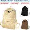 Chic Stylish Corduroy Backpack Multi- Adjustable-Strap Lightweight for Daily Commute Casual Functional Stylish Bag