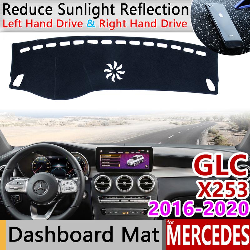 For Mercedes Benz GLC Class Coupe X253 C253 Anti-Slip Mat Dashboard Sunshade Dashmat Carpet Accessories 2016 2018 GLC300 200 220