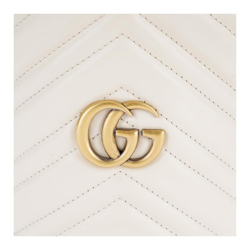 GUCCI GG Marmont Quilted Leather Bucket Bag, Shoulder Bag, Crossbody Bag Mini Women's White 575163-DTDRT-9022