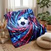 Soccer Ball In Abstract Art 1 Theme Blanket Lightweight Warm Flannel Blanket Decorative Throw Blanket for Home Decoration
