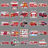 100 Fire Truck Graffiti Stickers - Cartoon Decor for Water Bottles, Phone Cases, Suitcases