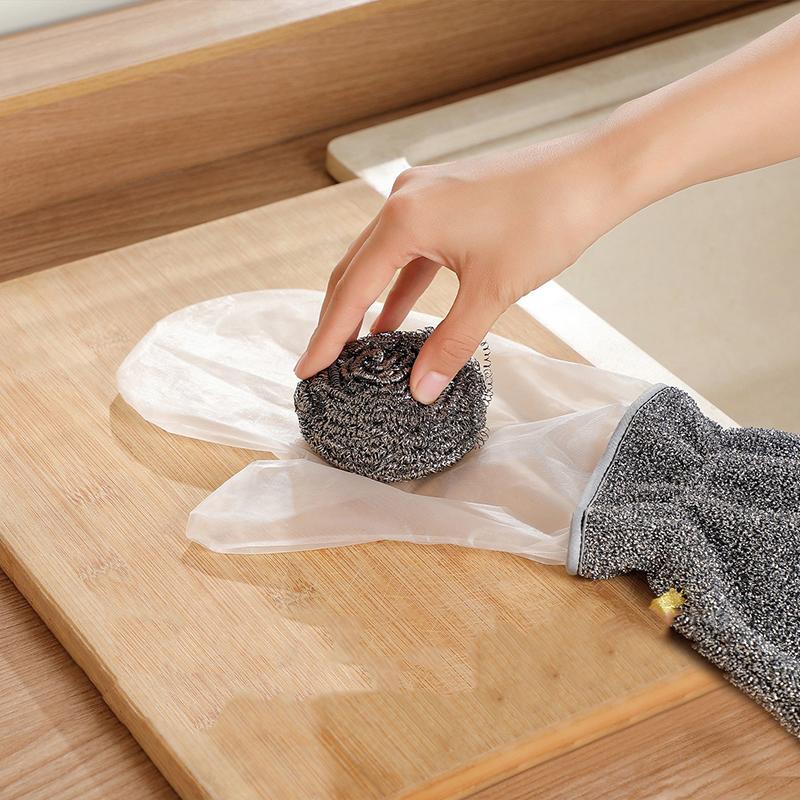 1Pcs Wire Dishwashing Gloves Multi-Functional Waterproof Dish Cleaning Glove Kitchen Thermal Insulation Anti-Scalding Mittens