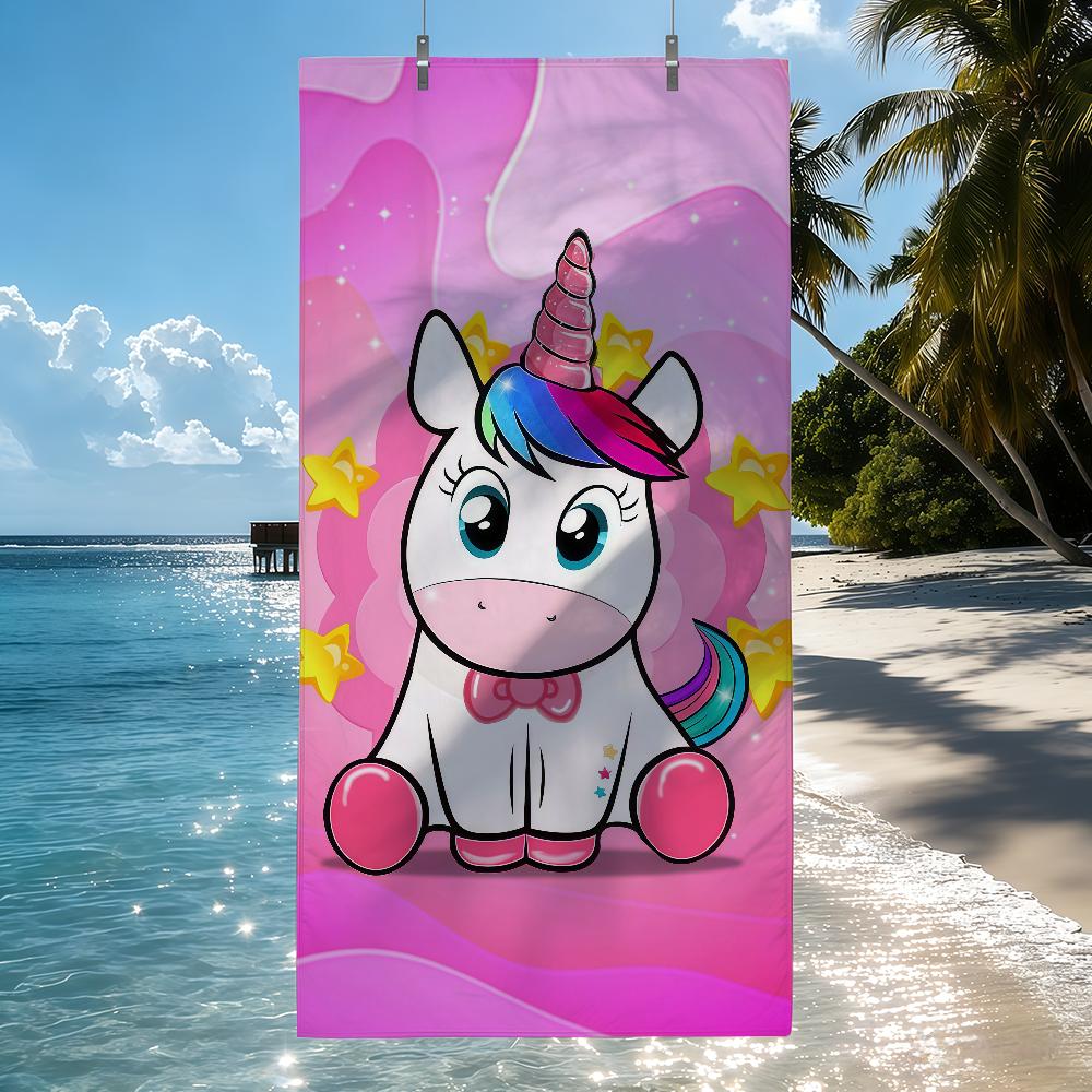 

Unicorn Pink Dream Fairy Tale Towel Quick Drying Beach Towels Are Suitable For Swimming Pools Camping Yoga And The Gym W40*H60(CM)
