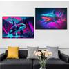 Abstraktes Neon Tier Pink Lila Drucke Poster Leinwand Malerei HD Modernes Wandkunst Bild für Spielzimmer Schlafzimmer Heimdekoration