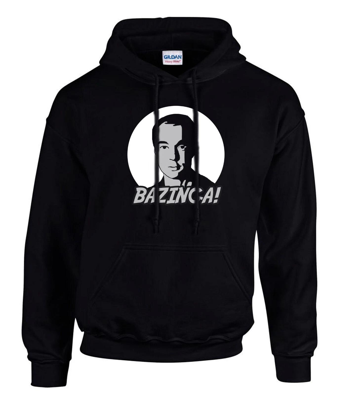 BAZINGA! Big Bang Theory Sheldon Schwarze Hoodies Kapuzenpullover -3064-SW M