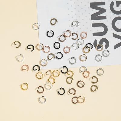 200 ks/lot Železné otevřené spojovací kroužky 4/5/6/8/10 mm průměr Kulaté kroužky k rozpojení pro DIY výrobu šperků
