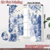 Set Of 2 Modern Curtains Blue Landscape Scene Fashionable Semi Decorations Home Decorative Curtain Light Filtering Made Polyester