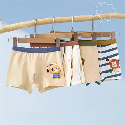 4 Pcs Boys Cotton Underwear Soft Stretchy Boxer Shorts Breathable Kids Briefs M TO 4XL