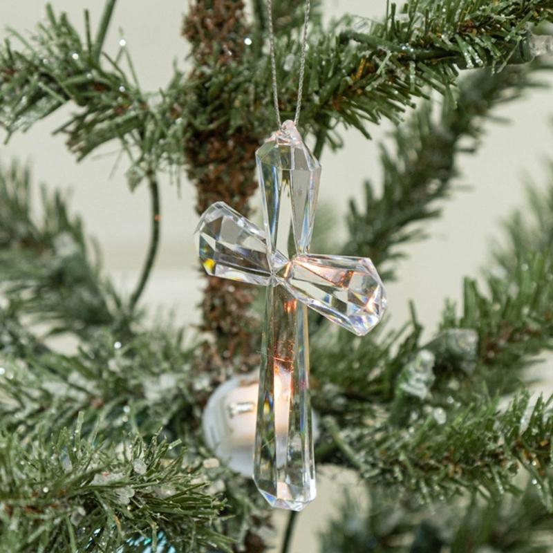 Klare Acryl Weihnachtsdekorationen Weihnachtskugel Elegante Religiöse Dekoration mit Aufhängeseil Winterparty Geschenk