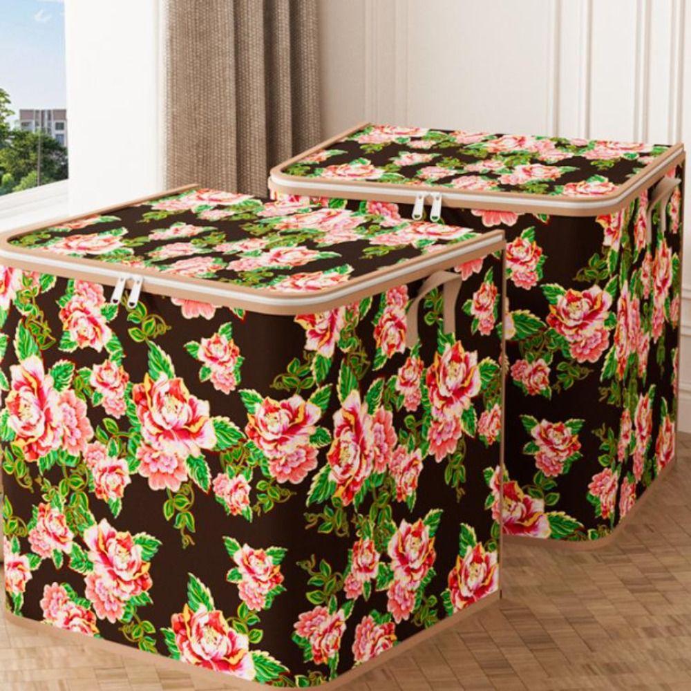 Waterproof Flower Quilt Storage Bag Large Capacity Moving Packing Bag Home Organization
