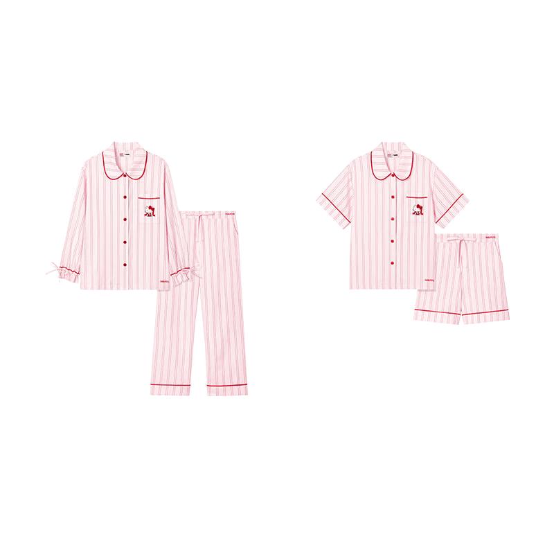 Sanrio Hello Kitty Tencel Cotton Striped Pajama Set XS