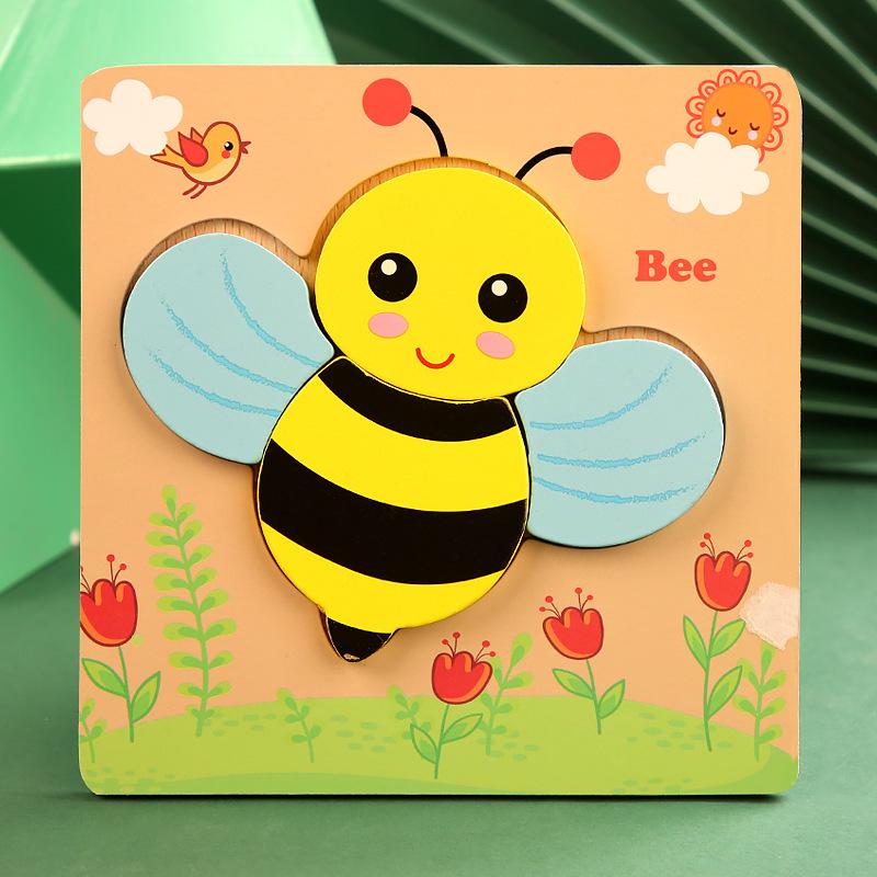 Wooden 3D Educational Puzzle for Toddlers - Interactive, Creative Hands-on Toy for Ages 1-3